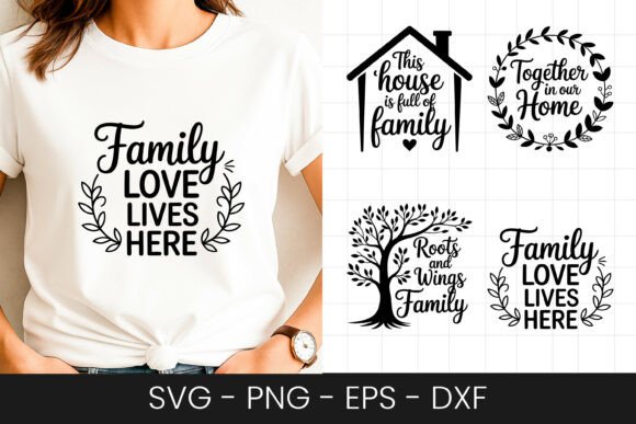 Family Love Lives Here Quote Design SVG