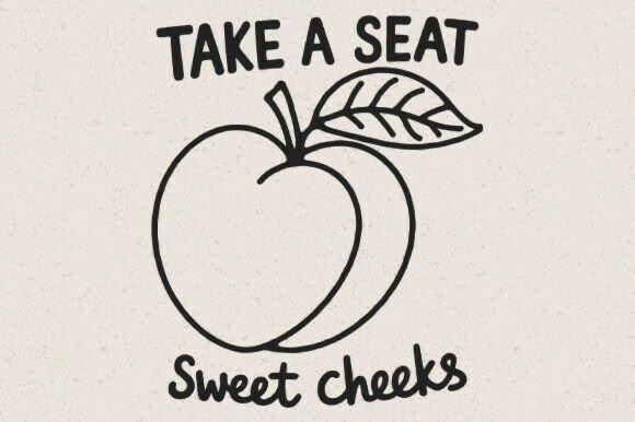 Funny Bathroom Peach SVG: A Playful Embroidery Design for Craft Projects