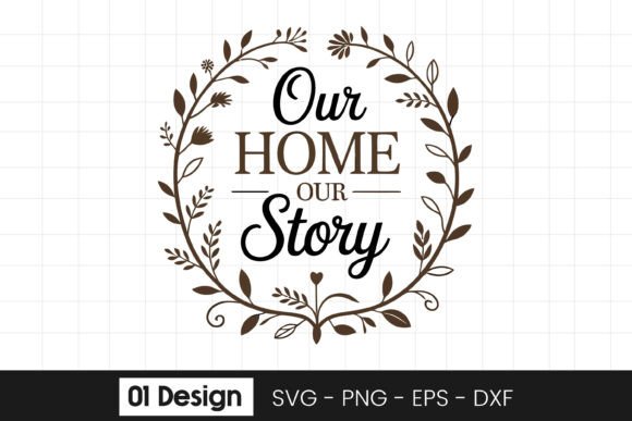 Our Home Our Story Family Quote Wreath