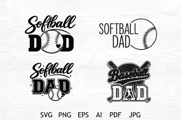 Softball Dad SVG Bundle Designs