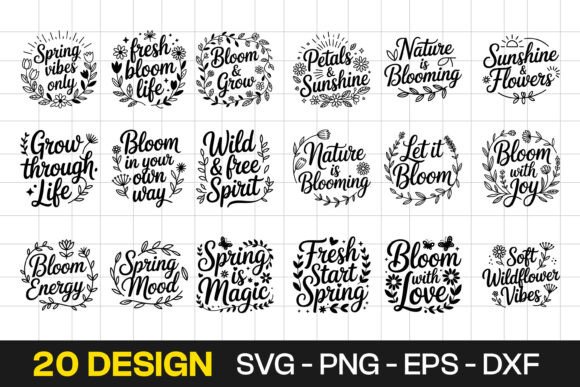 Spring Wreath Floral Quote Typography